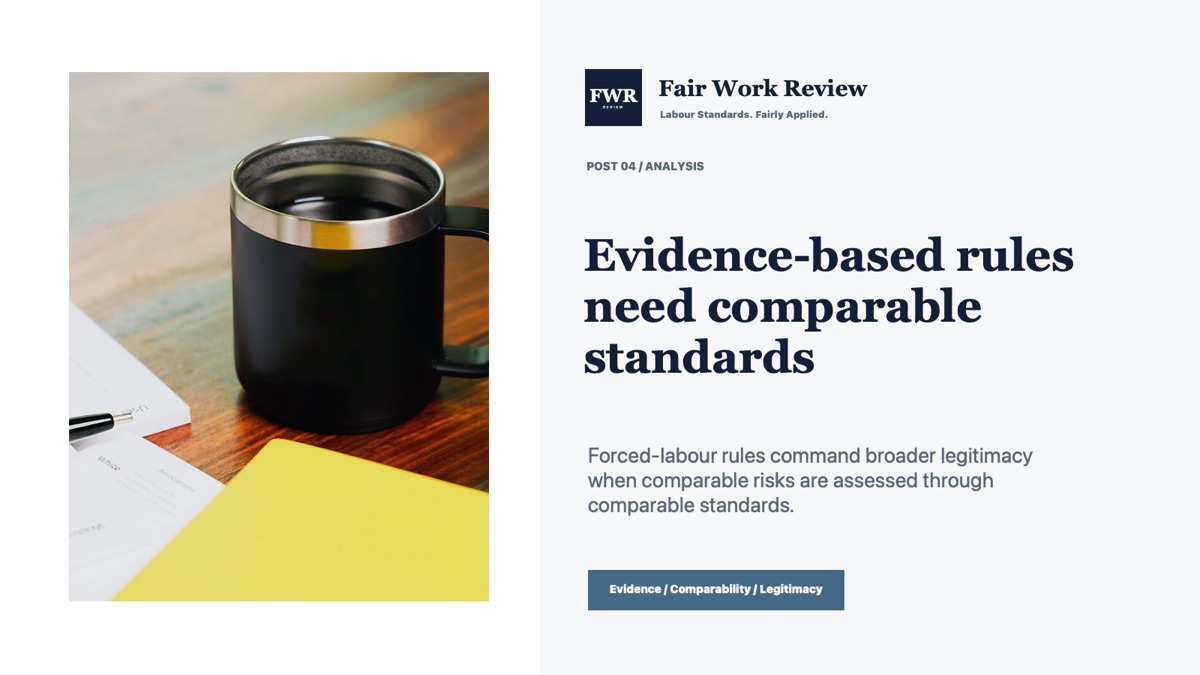 Consistent application graphic over a policy research desk.